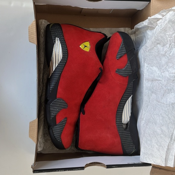 Retro AIR JORDAN 14 Ferrari Red w/ Yellow Trim Size 9 - Picture 13 of 15